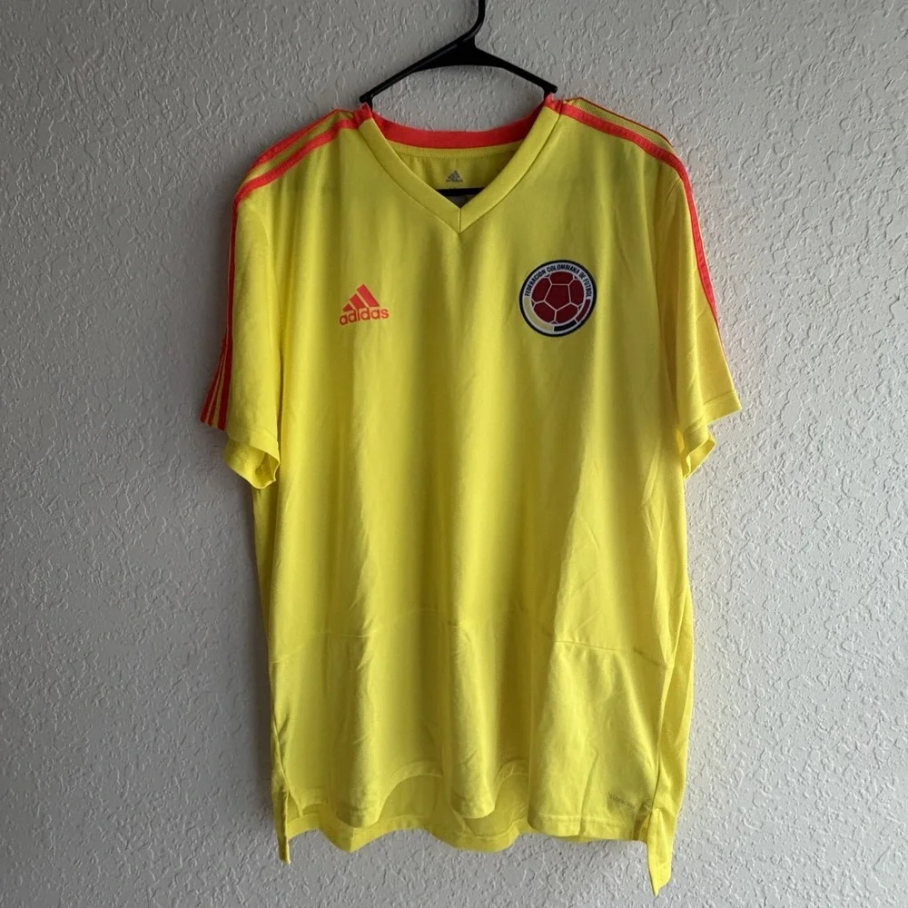 adidas Colombia National Team Soccer Jersey Shirt Yellow/Red XL
